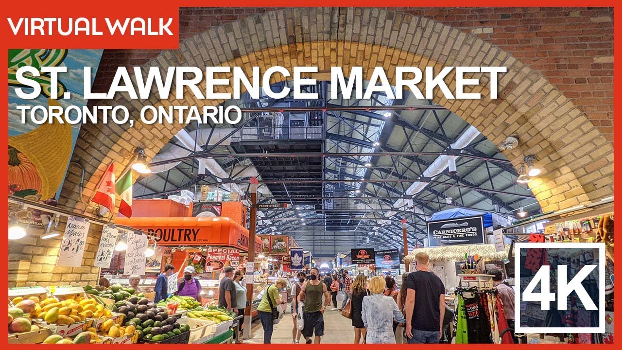 St Lawrence Market Saturday Visit -  4K Virtual Walking Tour -  Toronto Ontario Travel Guide