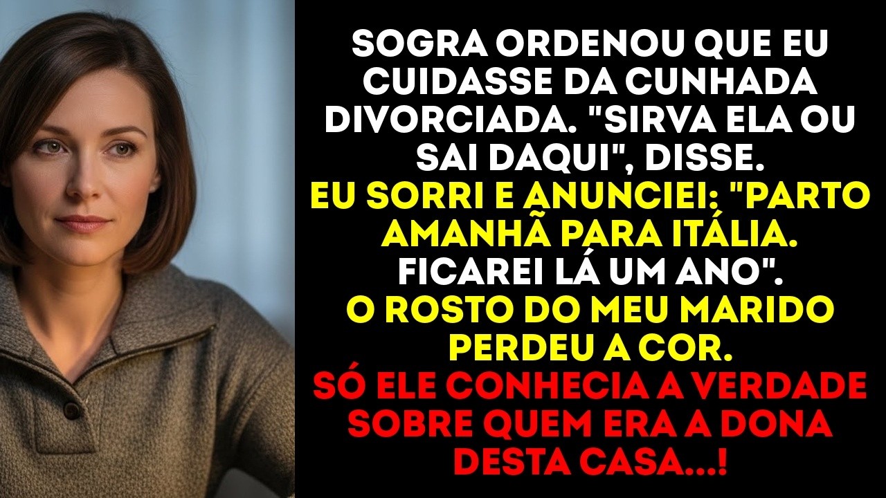 Quando sogra me deu ordens, revelei meu plano de ir para a Itália e tudo mudou