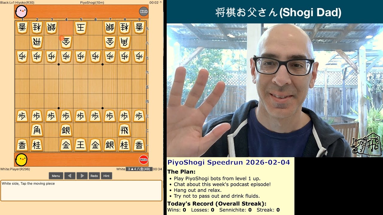 Stream 588: PiyoShogi Ureshino-ryu Speedrun - Podcast Talk - 2026-02-04