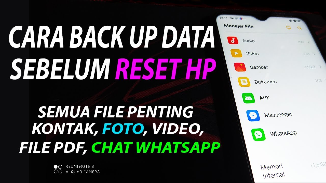 Cara Back Up Data HP Android Sebelum Reset HP Aman 100% [Cadangkan File, Kontak, Foto, Chat WA]