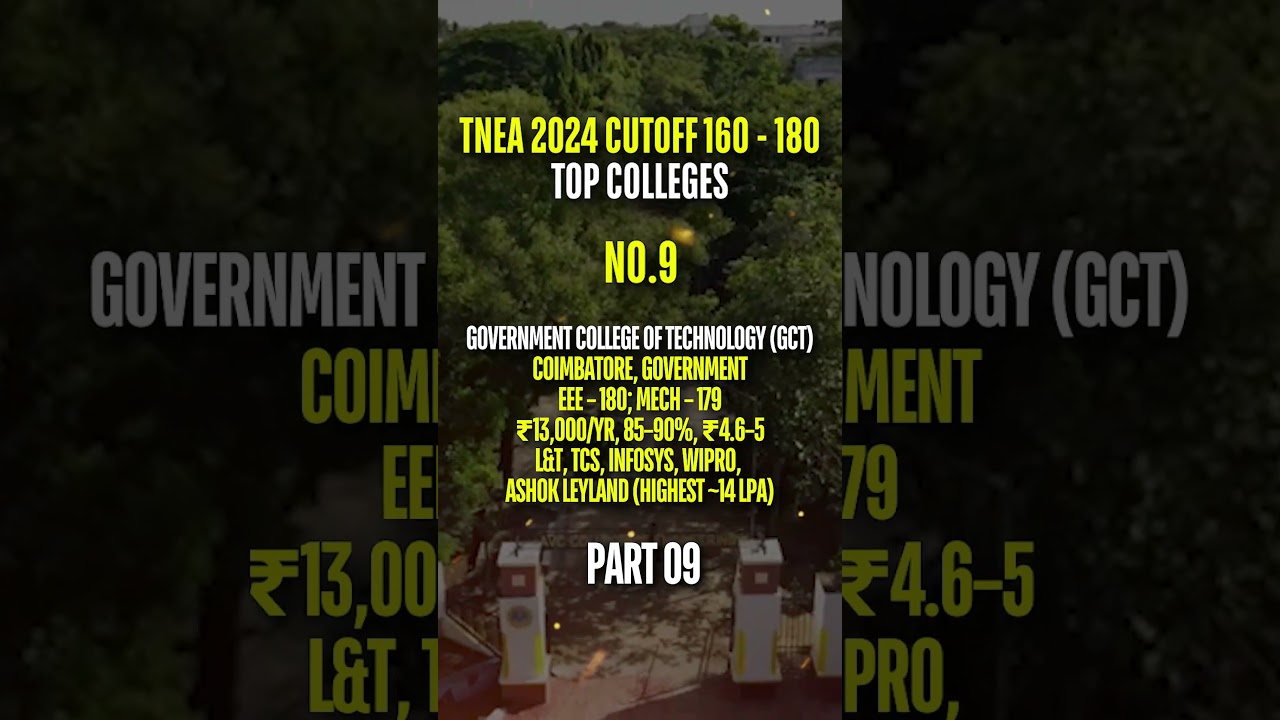 GCT Coimbatore 🔥 TNEA Rank 160-180 Cutoff | Placement %, Top Recruiters, Fees + Campus Tour