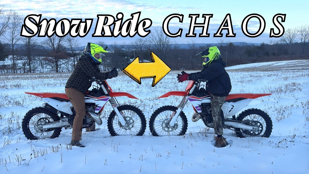 Riding Dirt Bikes in the Snow for the First Time ❄️ | Crashes & Getting Stuck