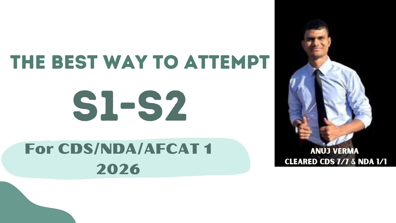 How to attempt S1-S2 (Correlation Questions) in CDS, NDA 1 2026 |Meanings of the options explained| 