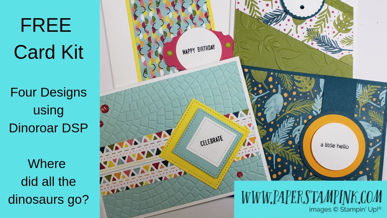FREE Card Kit Stampin' Up! Dinoroar Designer Series Paper