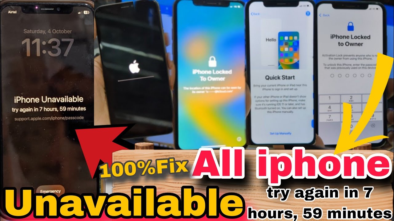 iphone unavailable lock screen X, XR, XS, 11, 11PRO, 12,13,14pro.15.16.17. fixed ||  unavailable fix