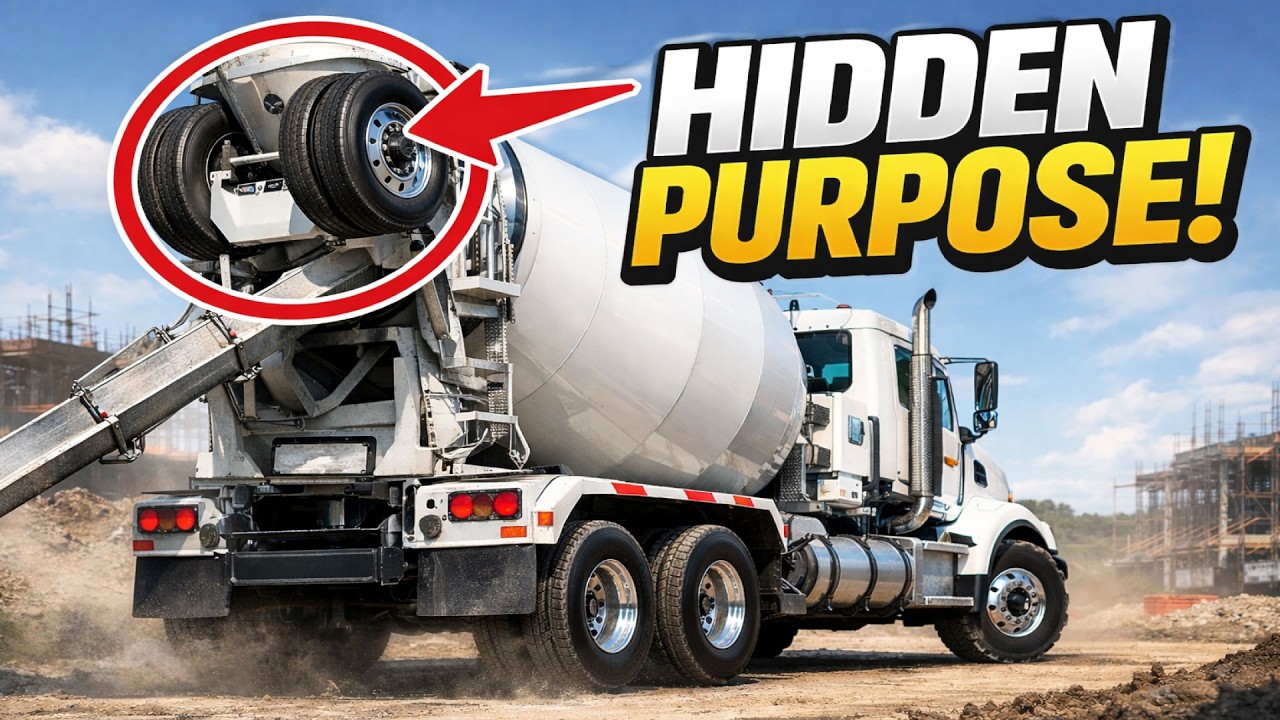 Зачем автобетоносмесителям дополнительные колеса сверху? 🚚❓