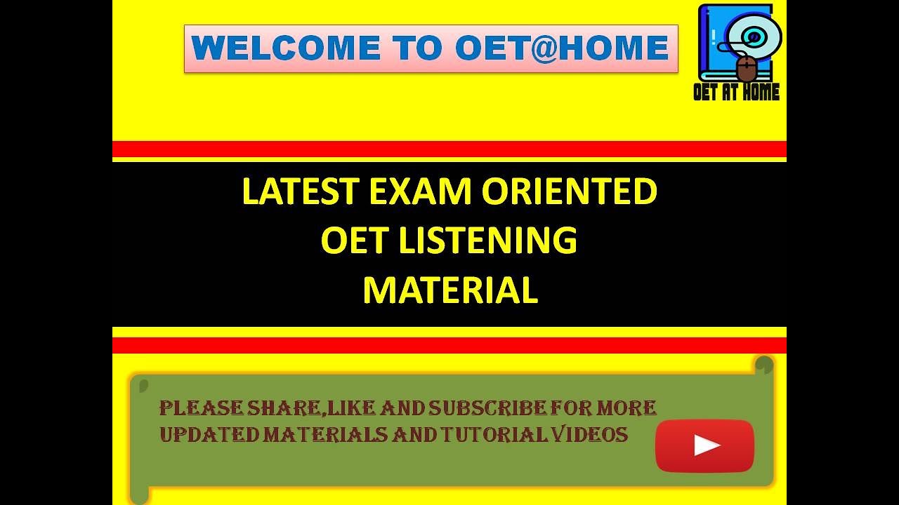 OET Listening Test with answer key|Exam Oriented and Updated|Practice Test