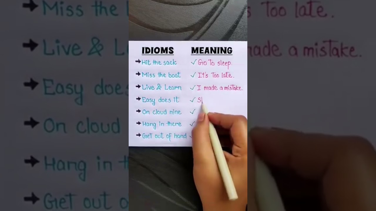 Le Learn About Some important idioms and their meanings|| 