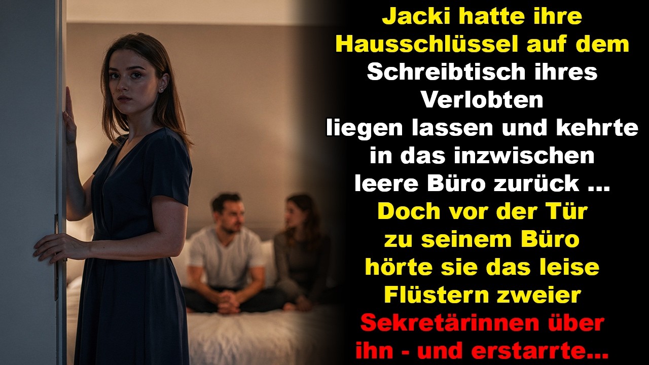 Jacki vergaß ihre Schlüssel und kehrte ins Büro ihres Verlobten zurück – doch ein Gespräch über ihn…