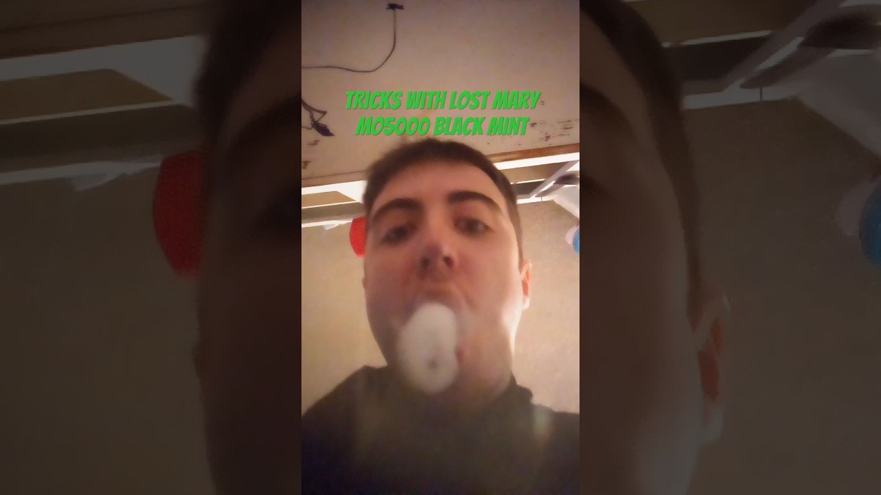 Tricks with Lost Mary  MO5000 Black Mint #subscribe #vape #vapetricks #liike #shorts #asmr