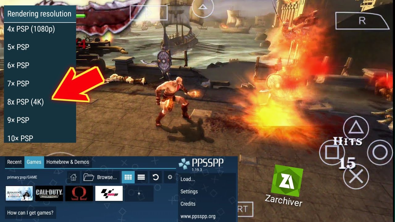 Cara Pasang Game PPSSPP Bisa 4K Jernih & Pakai Zarchiver