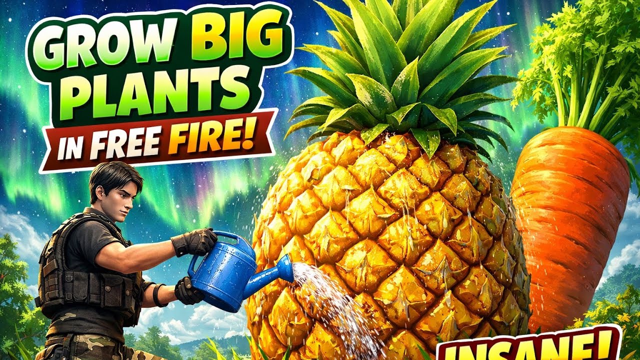 😱 FREE FIRE BIG PLANTS TRICK! | Grow Giant Pineapple 🍍 & Carrot 🥕 | Craftland | SujalXtreme 