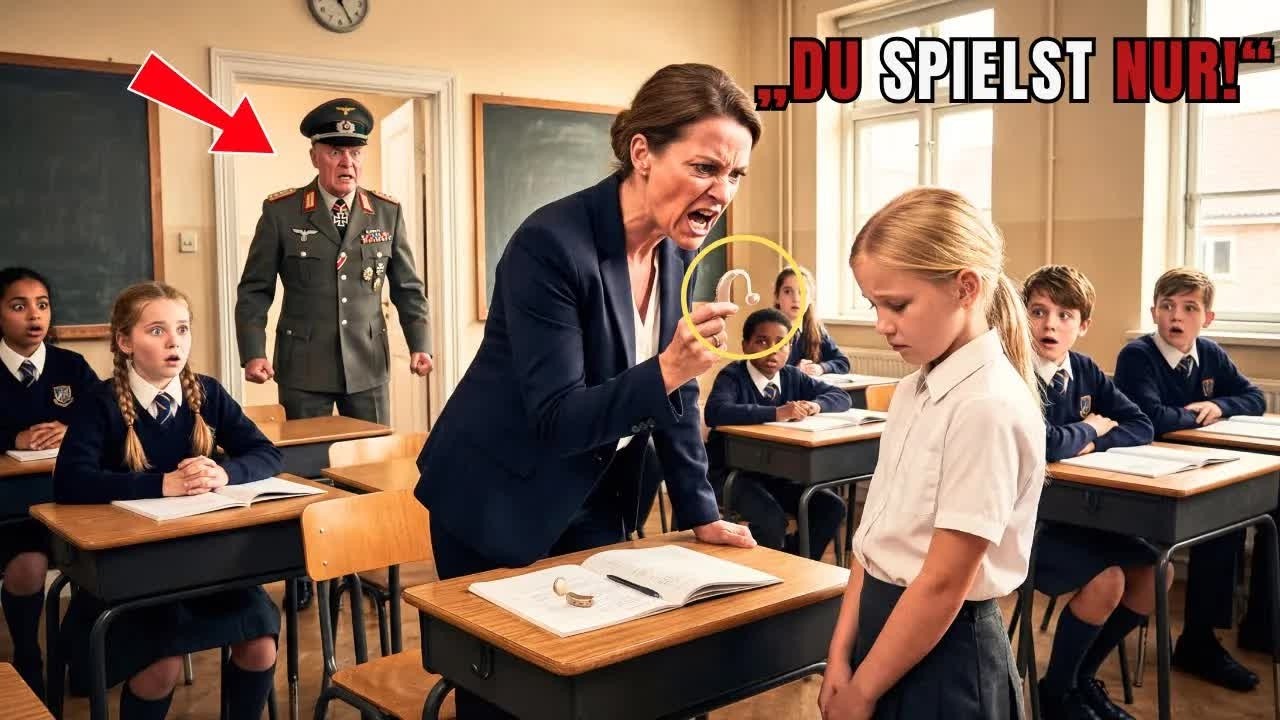 Lehrerin reißt Hörgerät raus： „Du spielst nur!“ – GENERAL VATER lässt sie zittern