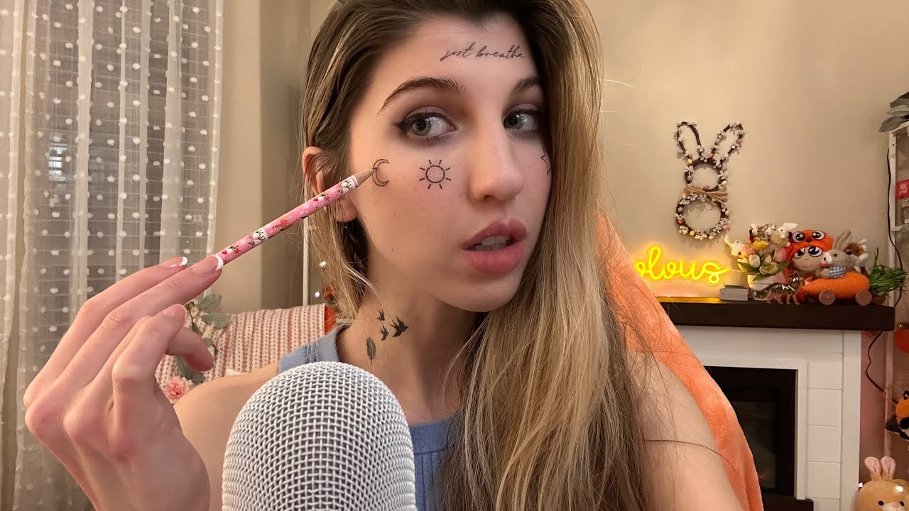 Tracing My Tattoos ASMR (Clicky Whispers & Mouth Sounds 🤩)