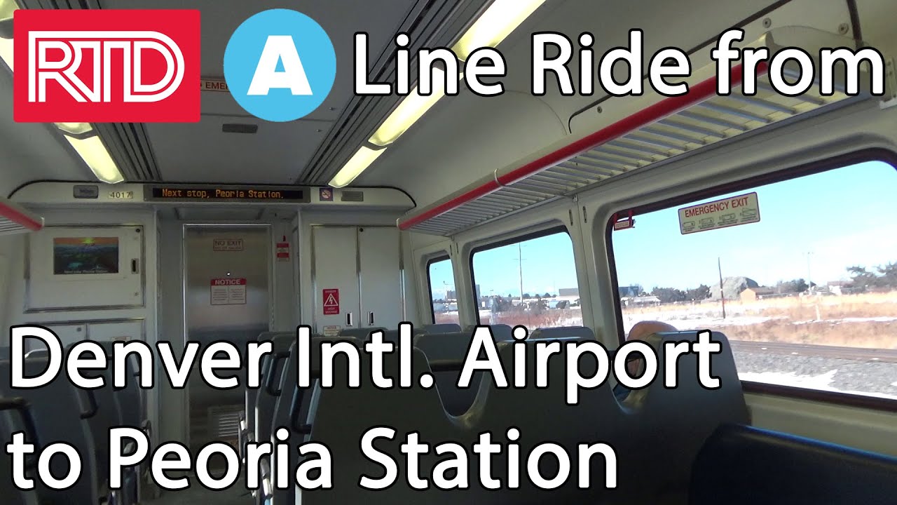 Denver RTD A Line Ride from Denver Intl Airport to Peoria Station - Side Window View