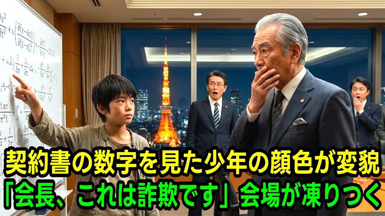 「僕が計算します、どいてください！」５０兆円の罠に気づいたゴミ拾いの少年が財閥会長を救った瞬間… #感動エピソード #老後の物語 #家族の物語