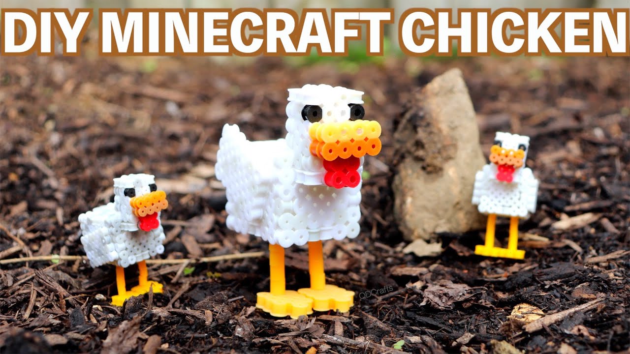 How to Make a Minecraft Chicken Perler Bead Figure