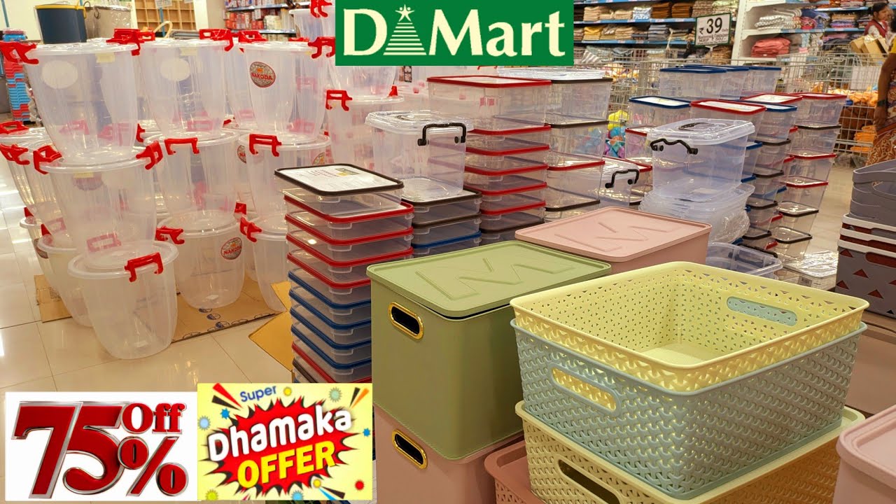 Dmart clearance sale 80%off on mrp, affordable & useful kitchen & household storage organisers racks