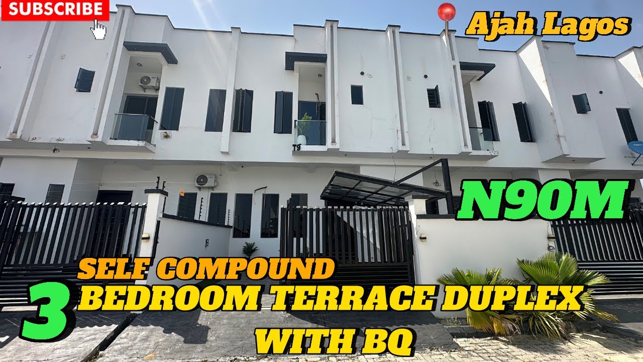 HOUSE FOR SALE IN LEKKI LAGOS NIGERIA:SELF COMPOUND 3 BEDROOM TERRACE DUPLEX WITH BQ IN AJAH#duplex
