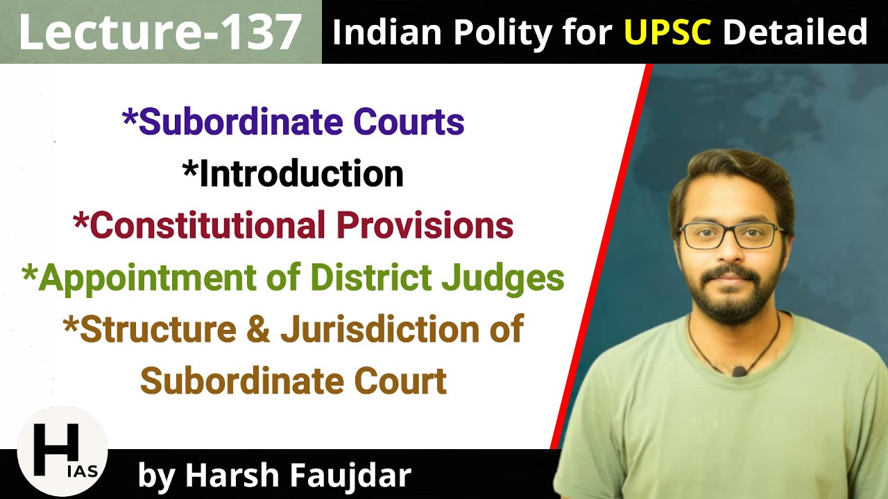 L137: Subordinate Courts Full Chapter | Appointment of District Judges | Indian Polity for UPSC