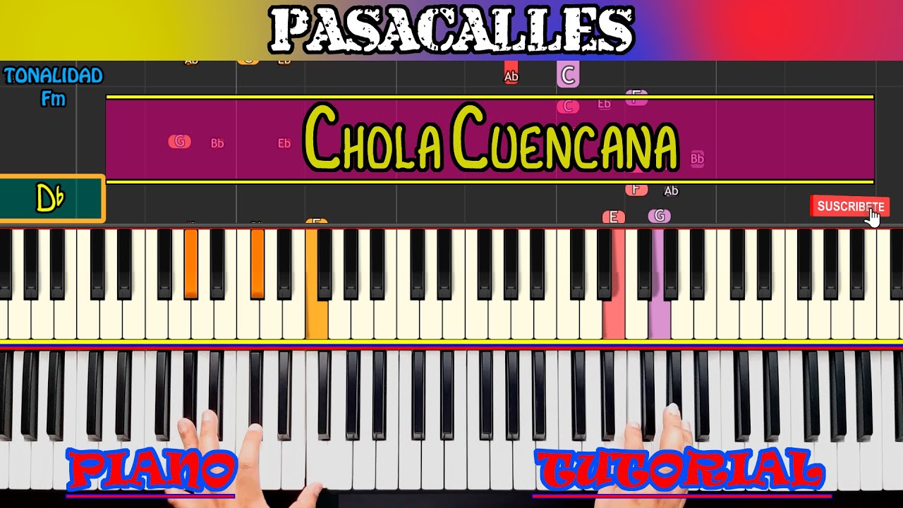 PASACALLES | Chola cuencana | PIANO TUTORIAL + MIDI 🎹