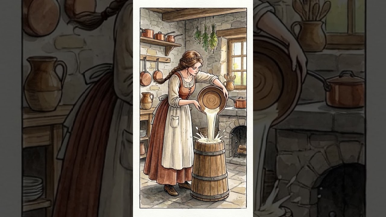 Homemade Village Butter 🧈 | Village Whispers ASMR #shorts #butter #villagelife #asmr #satisfying