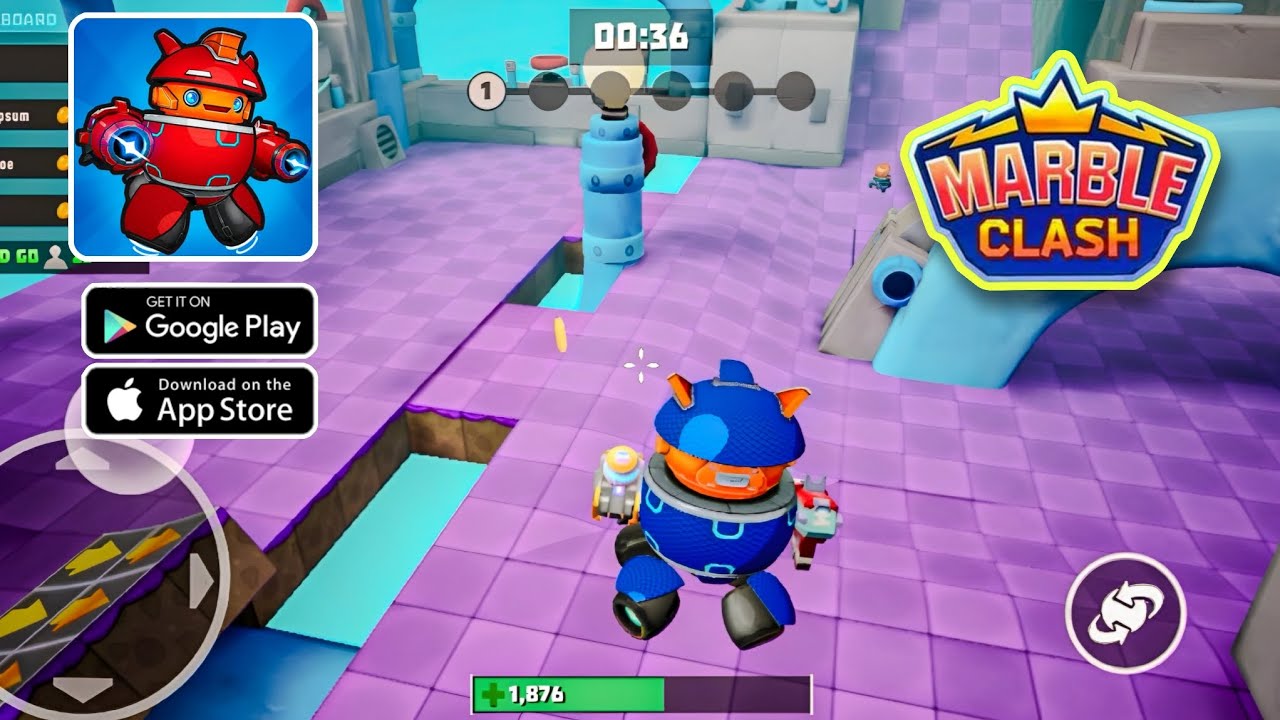 Marbel Clash Fun: Shooter Action Game Play (Android, iOS) Walkthrough Coin Battel Mod