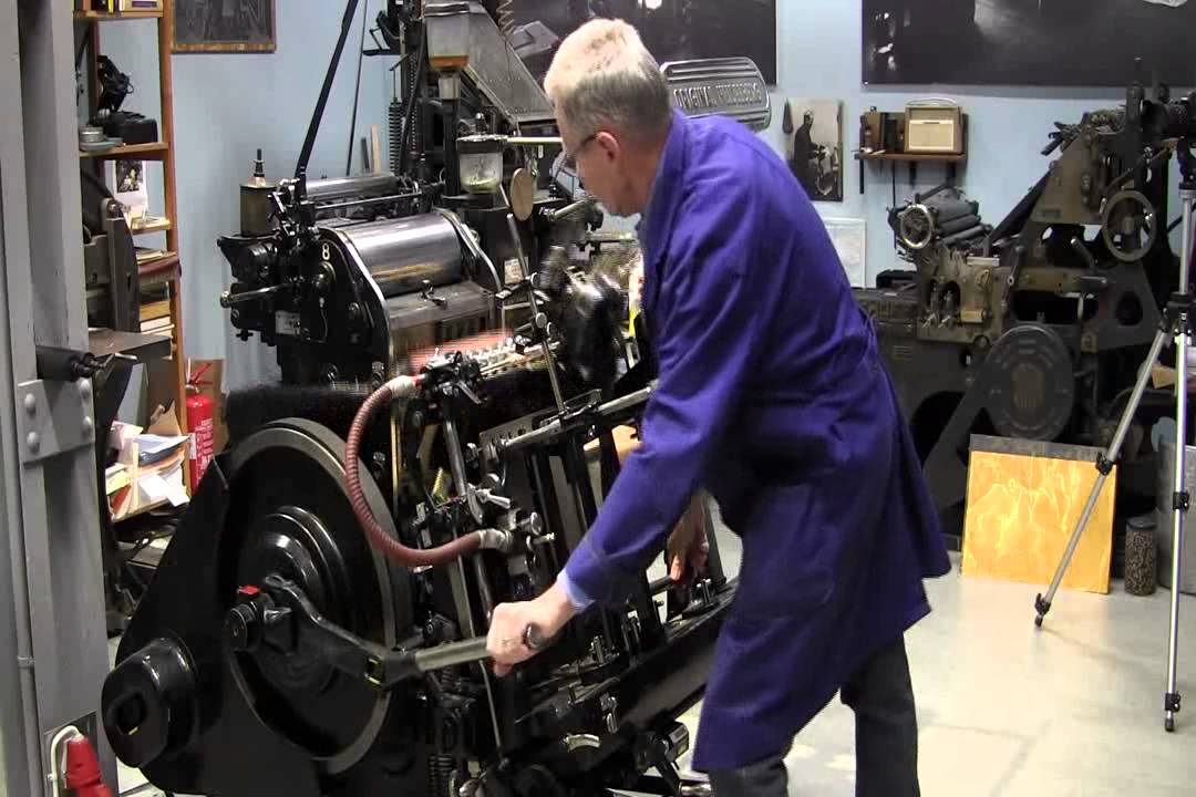Heidelberg Platen Press in use