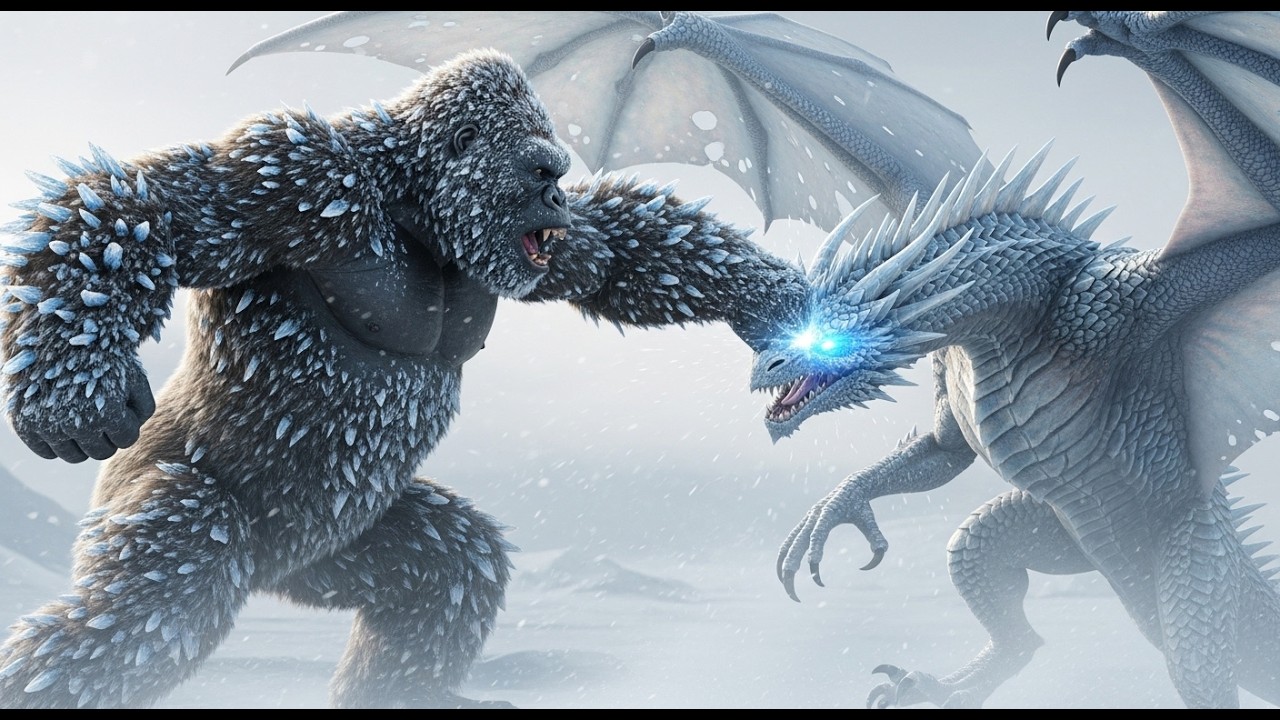 King Kong vs Frost Dragon | Giant Gorilla vs Ice Monster Fight