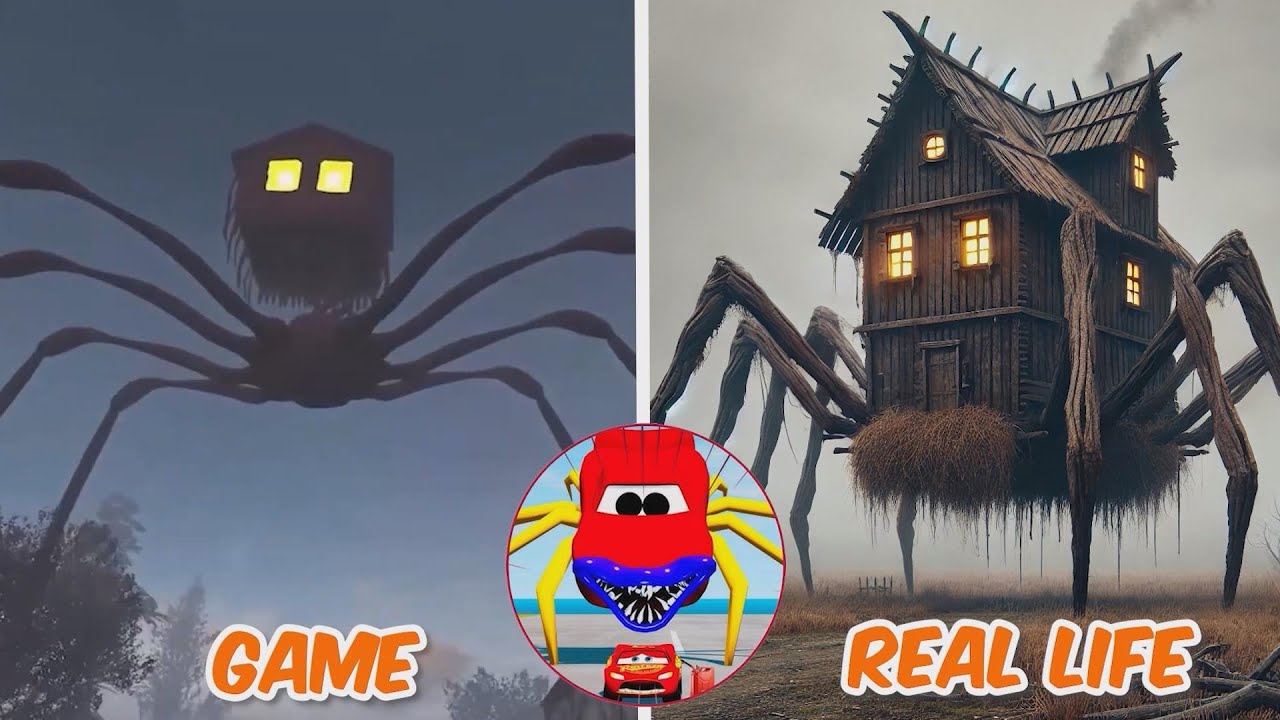 Spider House Head Monster In Real Life | All Eater Monster | Spinning Wheel Tiles Hop Battle