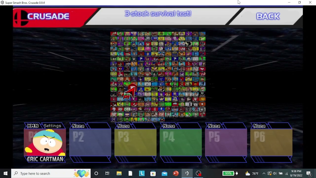 Super Smash Bros. Crusade CMC Mods Roster August 2022