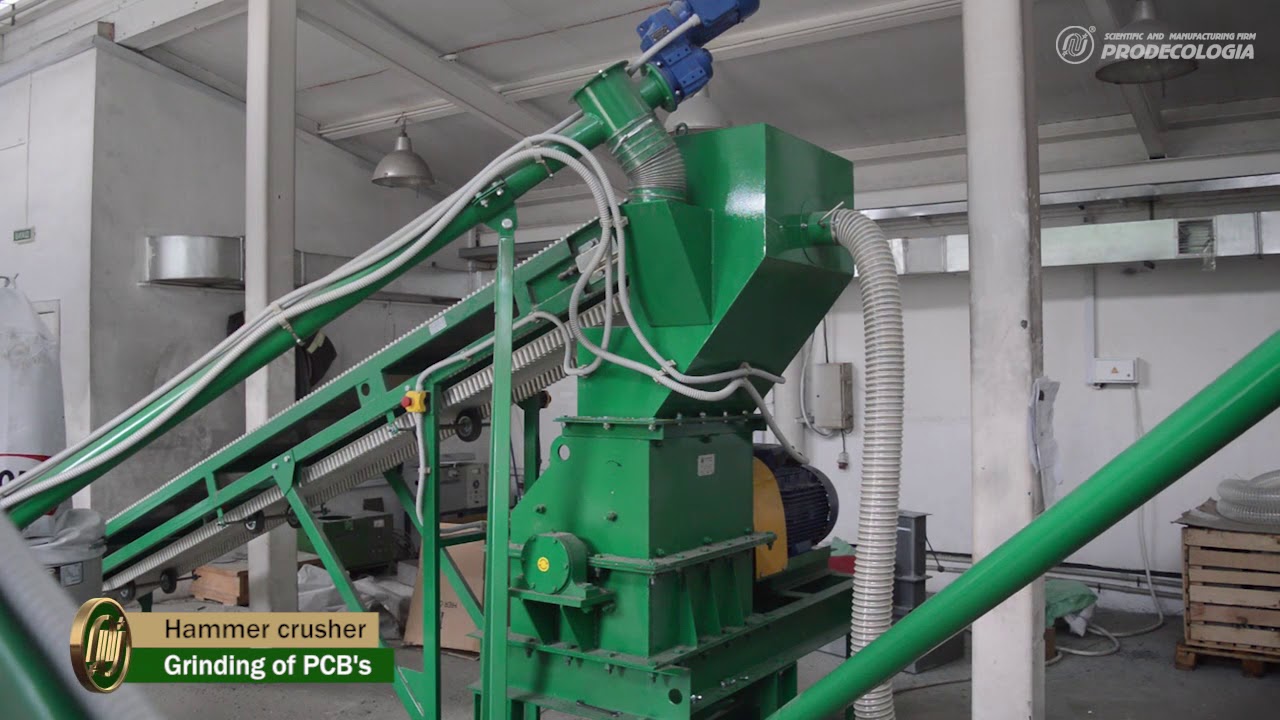 Line for printed circuit board (PCB's) recycling, capacity &mdash; up to 200 kgph