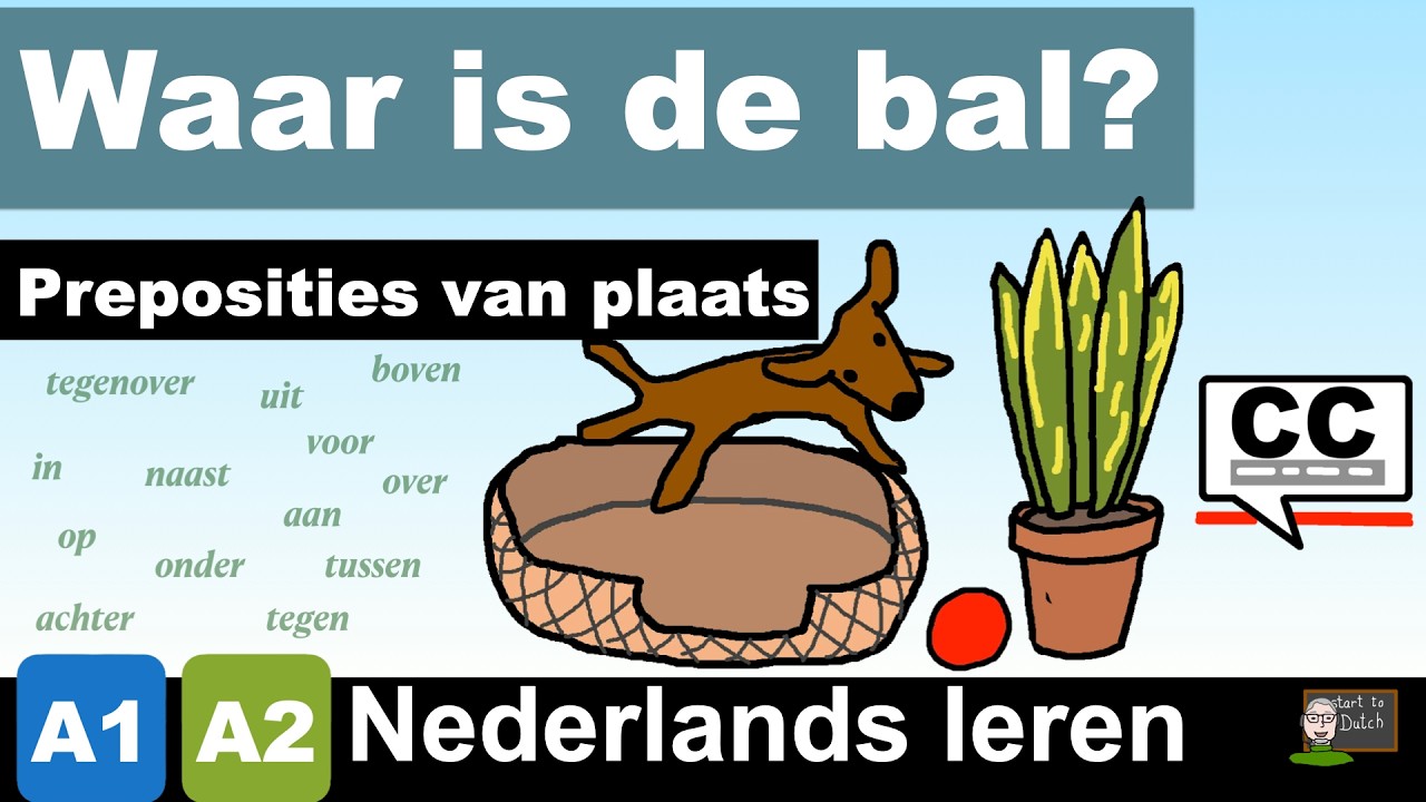NT2 A2 6.08 Preposities van plaats:  in uit op 📕 OEFENING vul in NEDERLANDS LEREN A2 1.2 voorzetsels