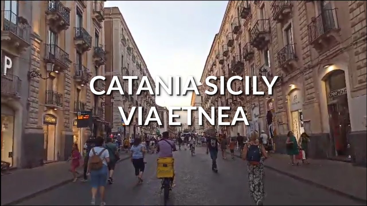 Catania Sicily Italy Central Pedestrian Street Via Etnea