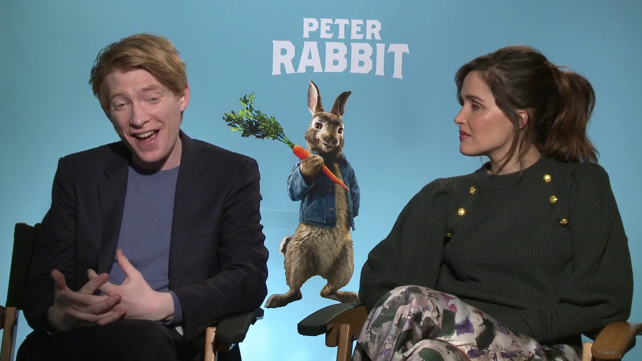 Rose Byrne Domhnall Gleeson full Interview for Peter Rabbit