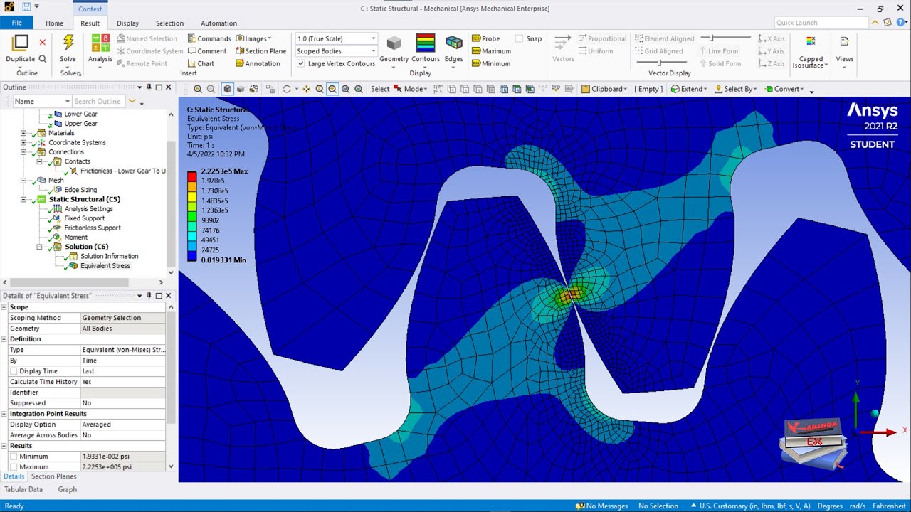 Моделирование прямозубой шестерни (Ansys Workbench)