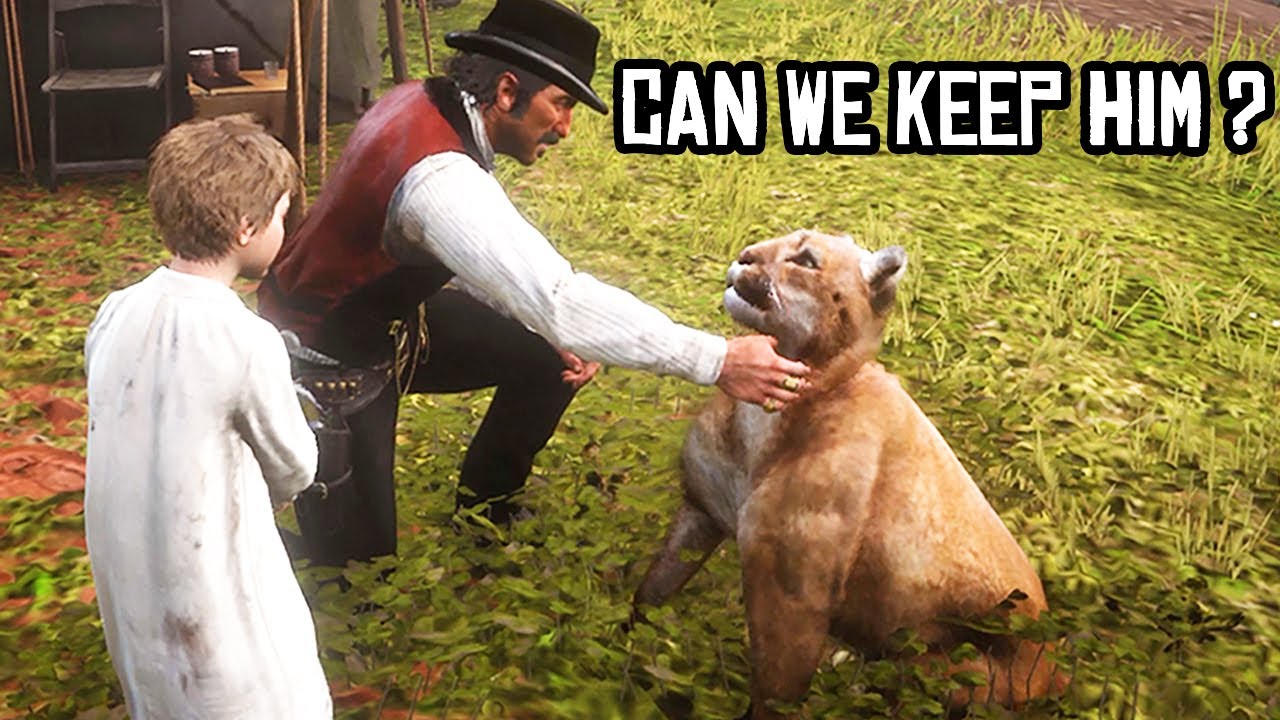 Jack Finds a Cougar at Camp - Donkey Race With Dutch - Red Dead Redemption 2