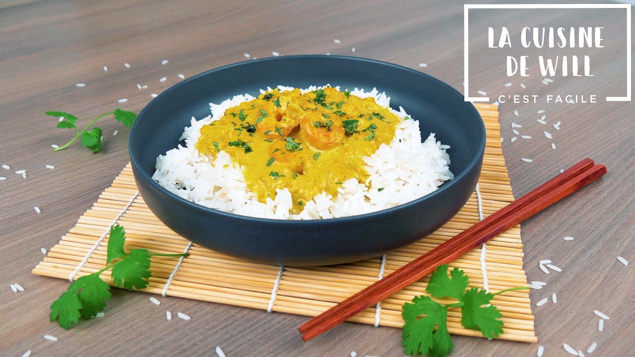 Crevettes au lait de coco curry et riz thaï - Juste excellent! ❤️🦐