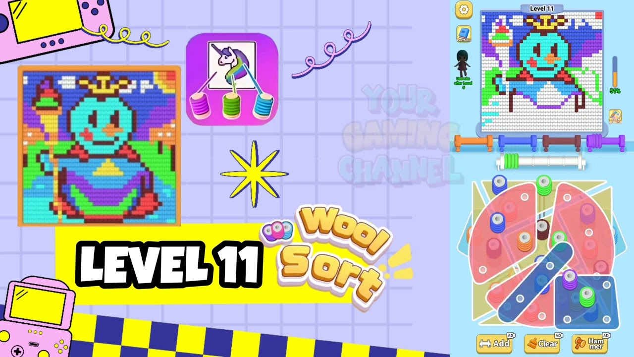 &lrm;Wool Sort Gameplay | Level 11 | Relaxing Color Sorting Game for Mobile