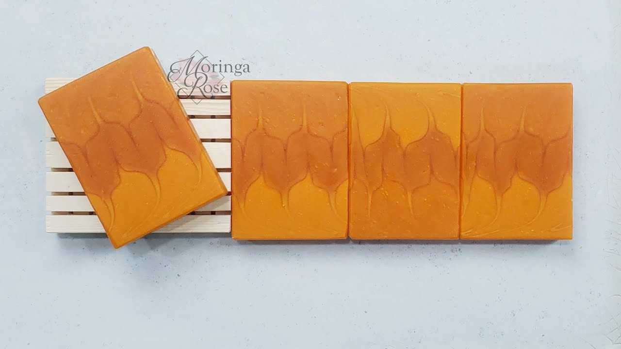 Sea Buckthorn Ghost Swirl - Cold Process Soap Making - Soap Challenge Club October 2020