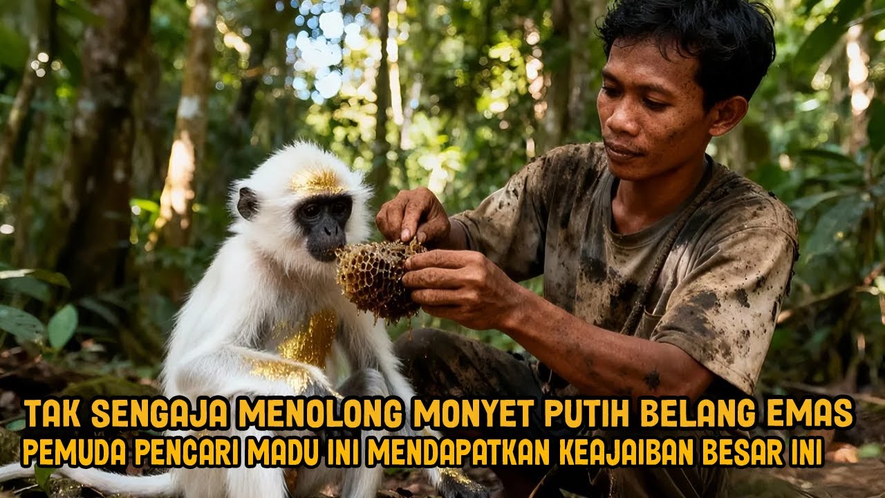 VIRAL! TAK SENGAJA MENOLONG MONYET PUTIH BELANG EMAS PEMUDA PENCARI MADU MENDAPATKAN KEAJAIBAN BESAR