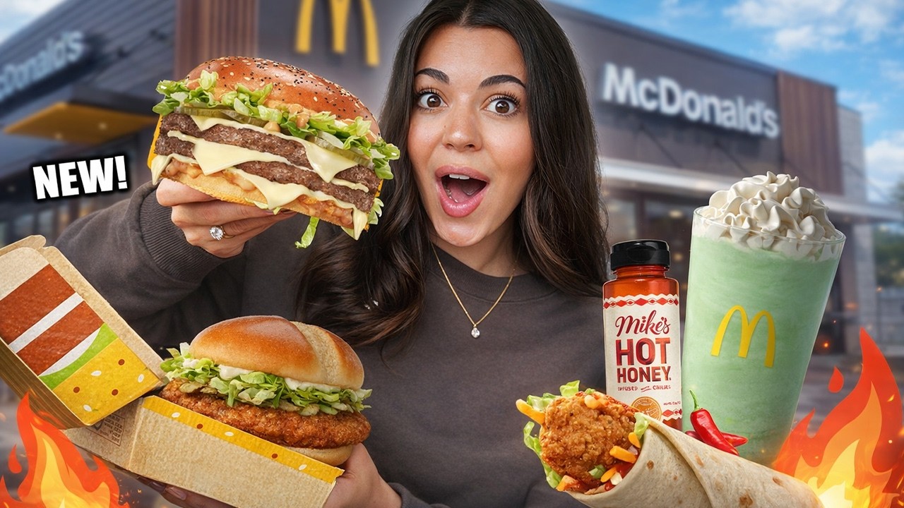 Trying McDonald’s NEW BIG ARCH + HOT HONEY Items 🍯🔥