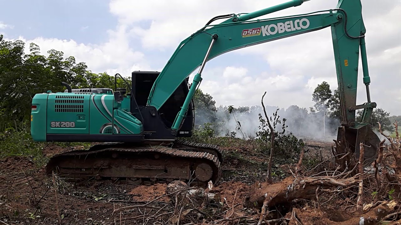 รีวิว ตอน2 kobelco sk200-10 ขุดตอยางพารา จัดเต็ม สาระนิดๆครับ EP.2891