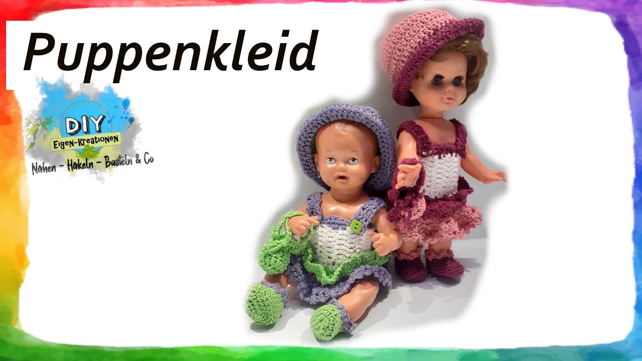 Hut, Beutel,Schuhe für 26cm Puppe, Häkelanleitung