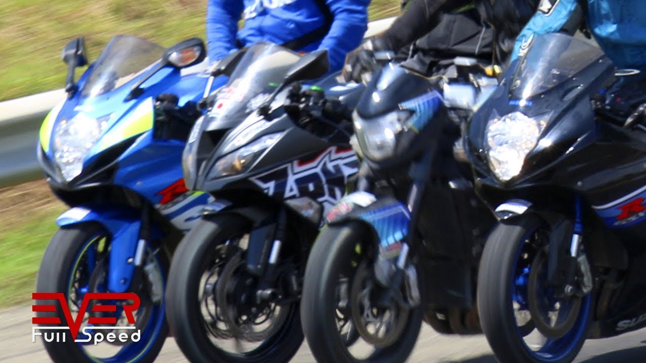 Ninja ZX6R vs Kawa Z1000 vs Suzuki GSXR 600 vs Suzuki Bking | Drag Races