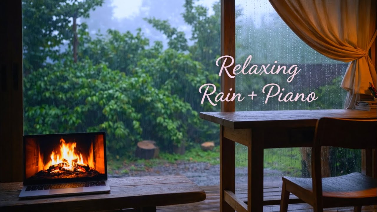 Terrace Rain Piano: Melodies for Midnight Contemplation & Deep Sleep