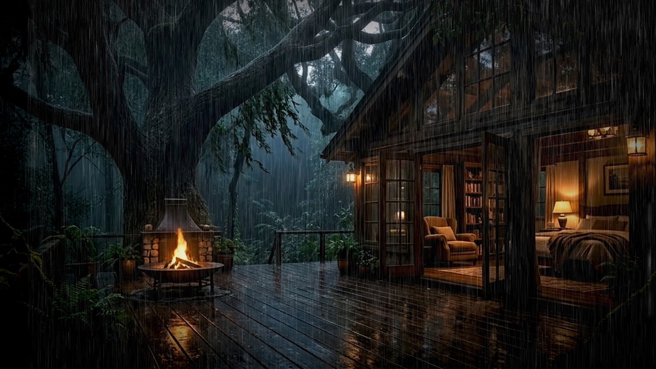 Soft Night Rain in A Cozy Forest Bedroom 🌧️ Relaxing Rain Sounds for Increase Deep Sleep