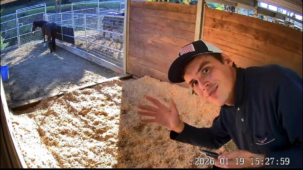 Setting up a solar powered camera at the barn