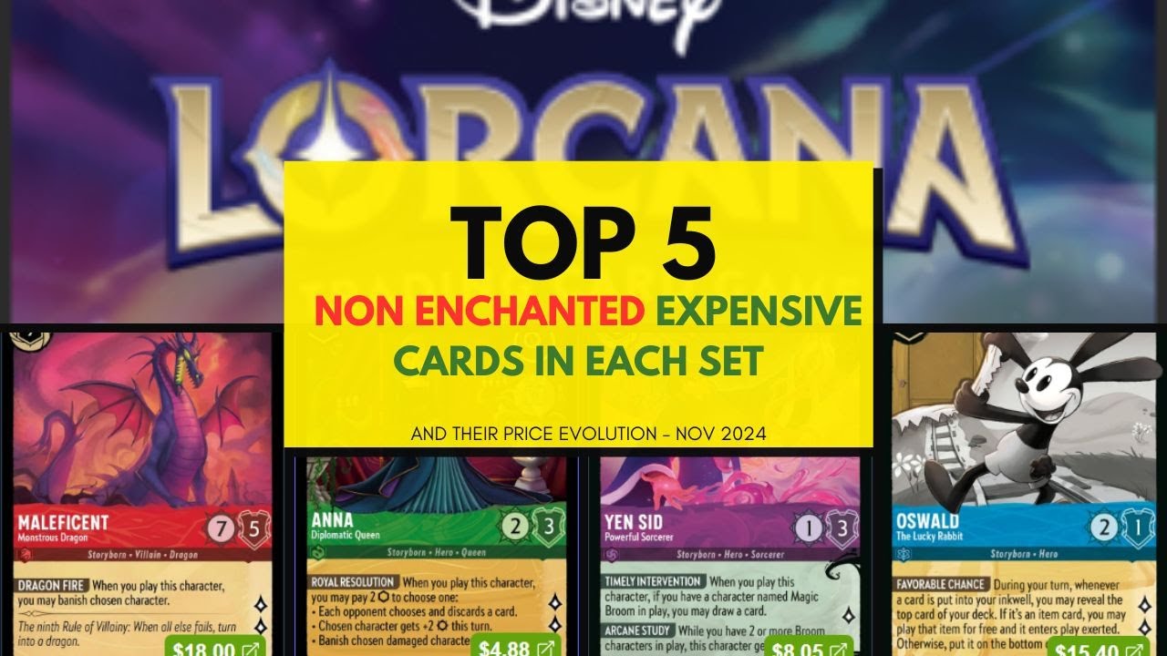 top 5 Non enchanted disney lorcana cards #lorcana #disneylorcana #lorcanatcg #lorcanamusic