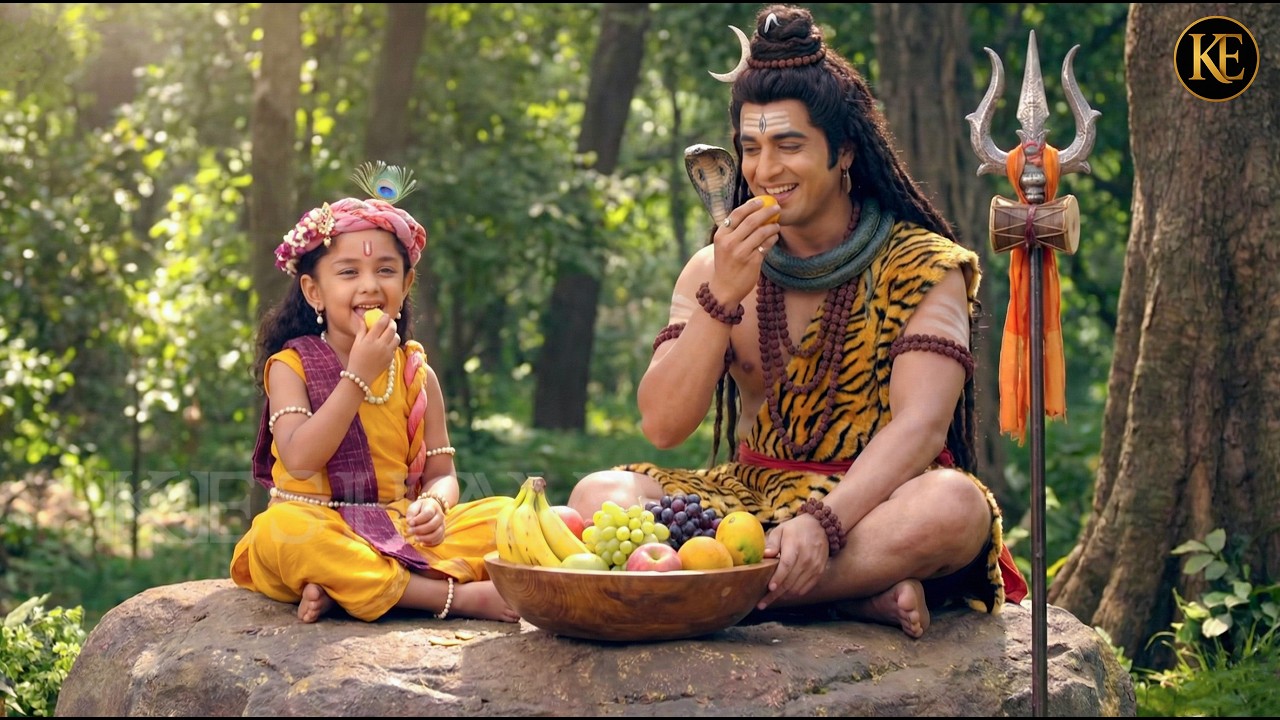 भोलेनाथ आए बाल कान्हा के साथ फल खाने || मैया यशोदा का नंदलाला ||  Shree Krishan leela
